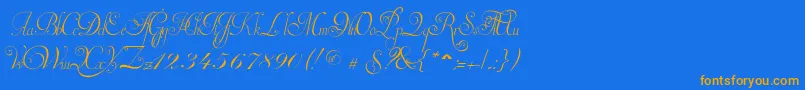 InvitationScriptLimitedFreeVersion Font – Orange Fonts on Blue Background