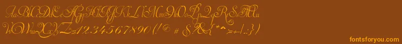 InvitationScriptLimitedFreeVersion Font – Orange Fonts on Brown Background