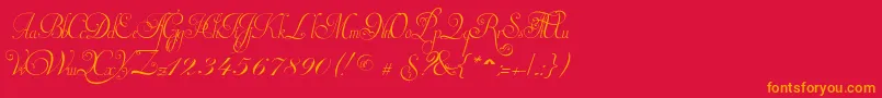 InvitationScriptLimitedFreeVersion Font – Orange Fonts on Red Background
