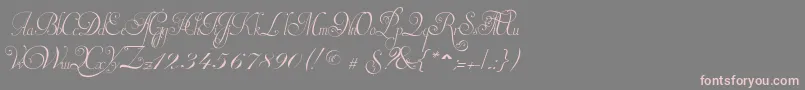 Fonte InvitationScriptLimitedFreeVersion – fontes rosa em um fundo cinza