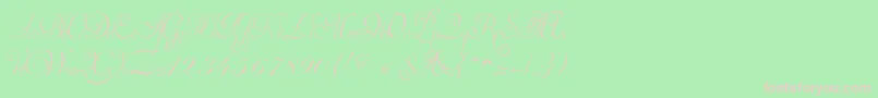 Czcionka InvitationScriptLimitedFreeVersion – różowe czcionki na zielonym tle