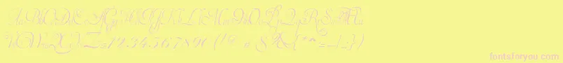 InvitationScriptLimitedFreeVersion-Schriftart – Rosa Schriften auf gelbem Hintergrund