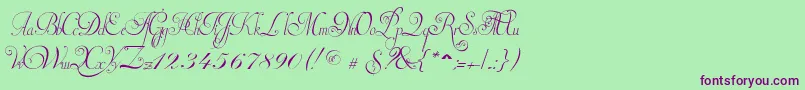 InvitationScriptLimitedFreeVersion Font – Purple Fonts on Green Background