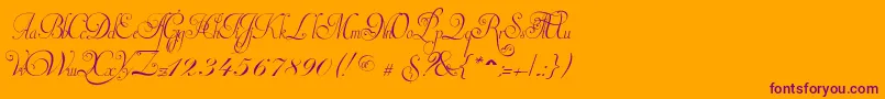 InvitationScriptLimitedFreeVersion Font – Purple Fonts on Orange Background