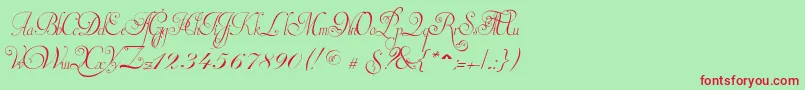 InvitationScriptLimitedFreeVersion Font – Red Fonts on Green Background