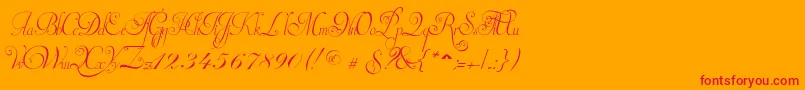 InvitationScriptLimitedFreeVersion Font – Red Fonts on Orange Background