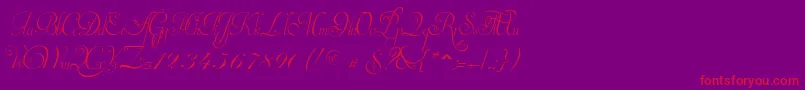 InvitationScriptLimitedFreeVersion-Schriftart – Rote Schriften auf violettem Hintergrund