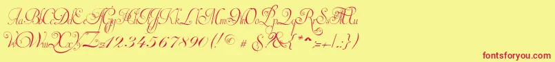 InvitationScriptLimitedFreeVersion Font – Red Fonts on Yellow Background