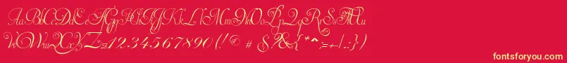 InvitationScriptLimitedFreeVersion Font – Yellow Fonts on Red Background