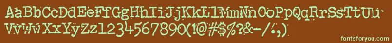 AnchorlessEcho Font – Green Fonts on Brown Background
