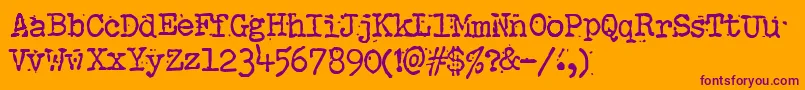 AnchorlessEcho Font – Purple Fonts on Orange Background