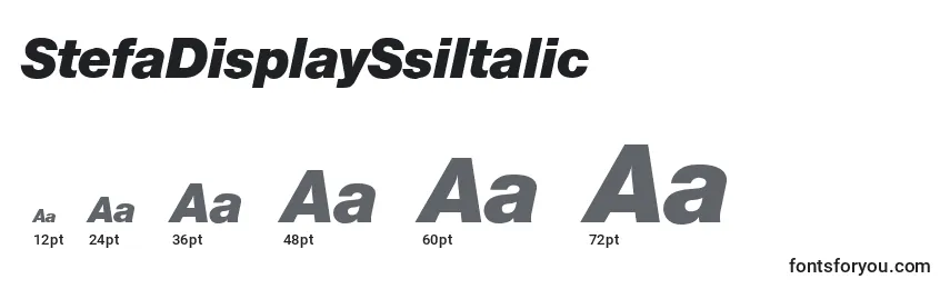 Размеры шрифта StefaDisplaySsiItalic