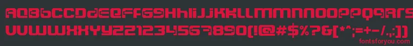 フォントFt84SemiExpandedSemibold – 黒い背景に赤い文字