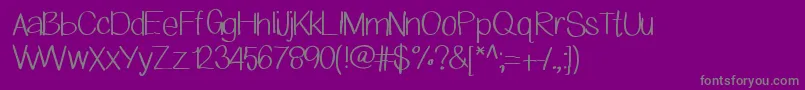 フォントMacyandkarafont – 紫の背景に灰色の文字