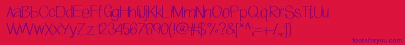 Macyandkarafont Font – Purple Fonts on Red Background