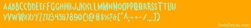 Monsteramaexpand Font – Green Fonts on Orange Background