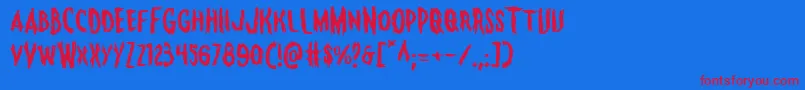 Monsteramaexpand Font – Red Fonts on Blue Background