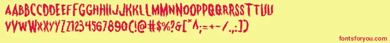 Monsteramaexpand Font – Red Fonts on Yellow Background