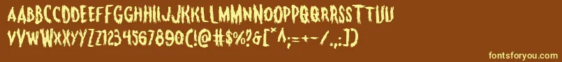 Monsteramaexpand Font – Yellow Fonts on Brown Background