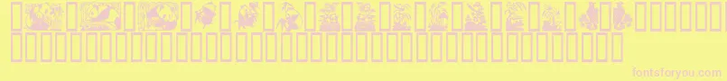 Panda-fontti – vaaleanpunaiset fontit keltaisella taustalla