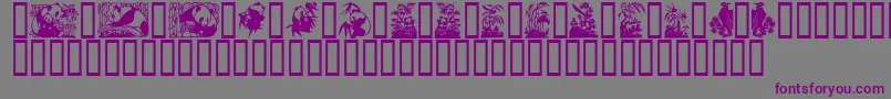 Panda-fontti – violetit fontit harmaalla taustalla