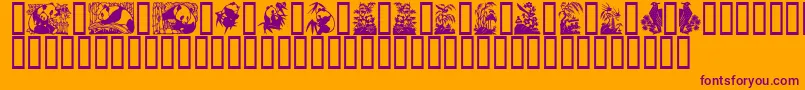 Panda-fontti – violetit fontit oranssilla taustalla