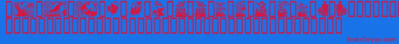 フォントPanda – 赤い文字の青い背景