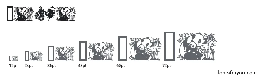 Größen der Schriftart Panda