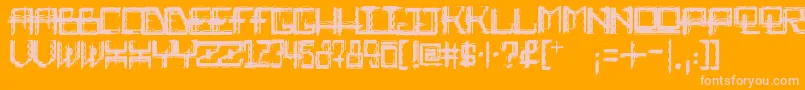 RabidScience-fontti – vaaleanpunaiset fontit oranssilla taustalla