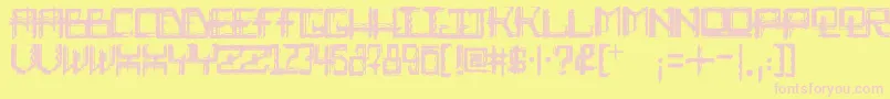 RabidScience-fontti – vaaleanpunaiset fontit keltaisella taustalla