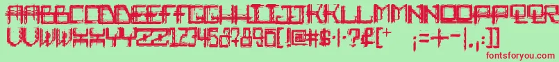 RabidScience Font – Red Fonts on Green Background