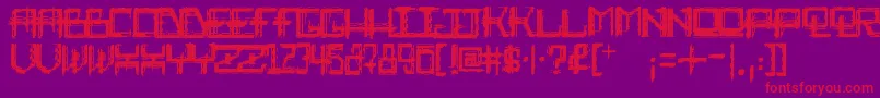 Fonte RabidScience – fontes vermelhas em um fundo violeta