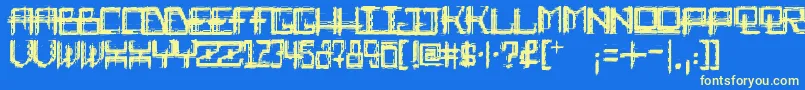 RabidScience Font – Yellow Fonts on Blue Background