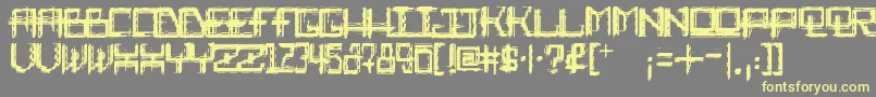 フォントRabidScience – 黄色のフォント、灰色の背景