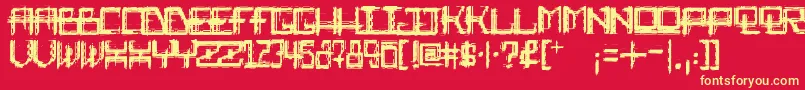 RabidScience Font – Yellow Fonts on Red Background