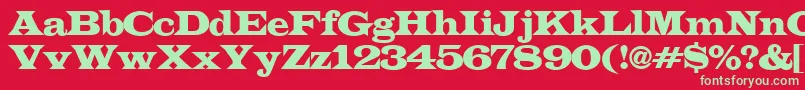 LatinoexpRegular Font – Green Fonts on Red Background