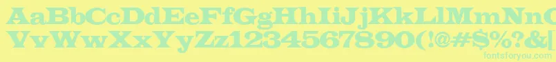 LatinoexpRegular Font – Green Fonts on Yellow Background