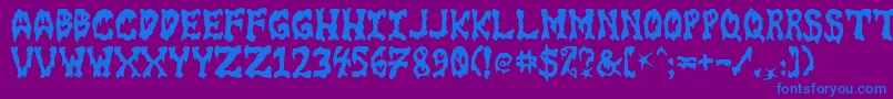 Gorefont Font – Blue Fonts on Purple Background