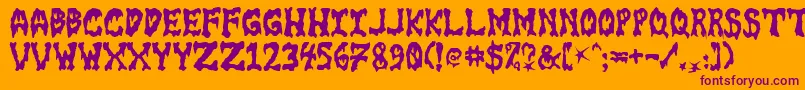 Gorefont Font – Purple Fonts on Orange Background