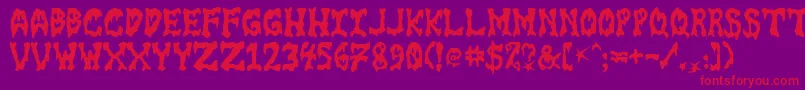 Gorefont Font – Red Fonts on Purple Background