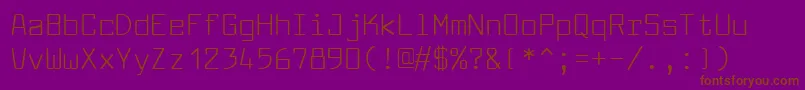 Larabiefont-fontti – ruskeat fontit violetilla taustalla
