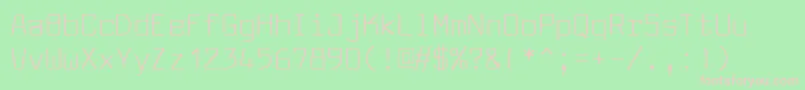 Larabiefont-fontti – vaaleanpunaiset fontit vihreällä taustalla