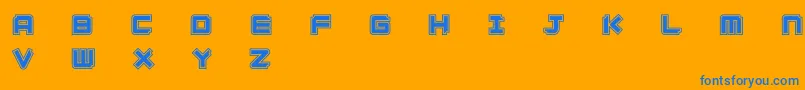 Ginzacde Font – Blue Fonts on Orange Background