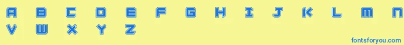 Ginzacde Font – Blue Fonts on Yellow Background