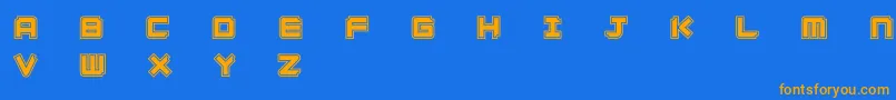 Ginzacde Font – Orange Fonts on Blue Background