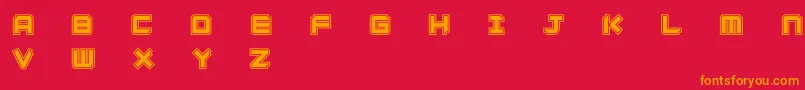 Ginzacde Font – Orange Fonts on Red Background