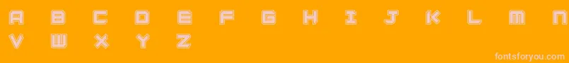 Ginzacde-Schriftart – Rosa Schriften auf orangefarbenem Hintergrund