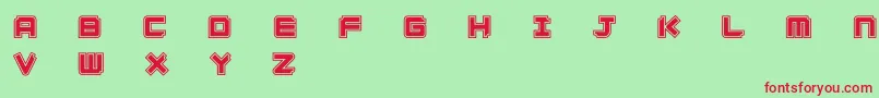 Ginzacde Font – Red Fonts on Green Background
