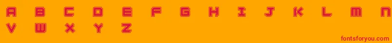 Ginzacde Font – Red Fonts on Orange Background