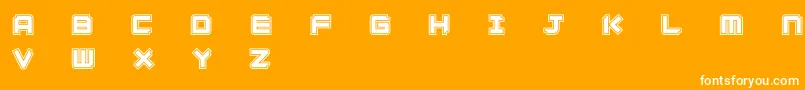 Ginzacde-Schriftart – Weiße Schriften auf orangefarbenem Hintergrund